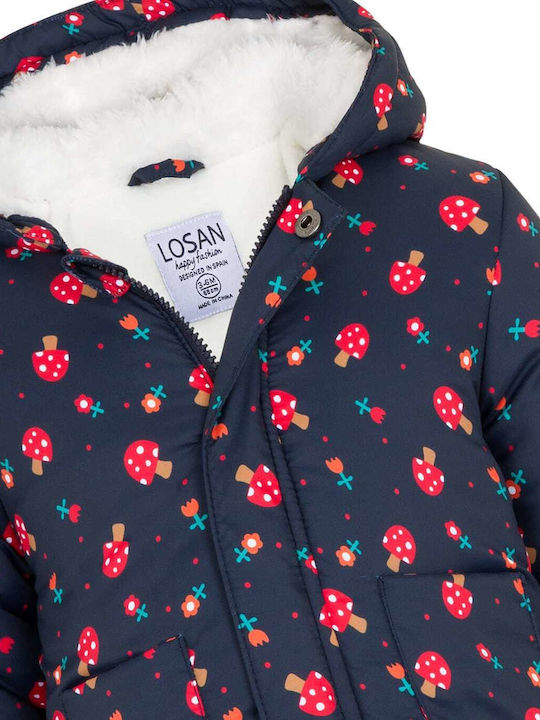 Kids Casual Short Coat with Hood Blue