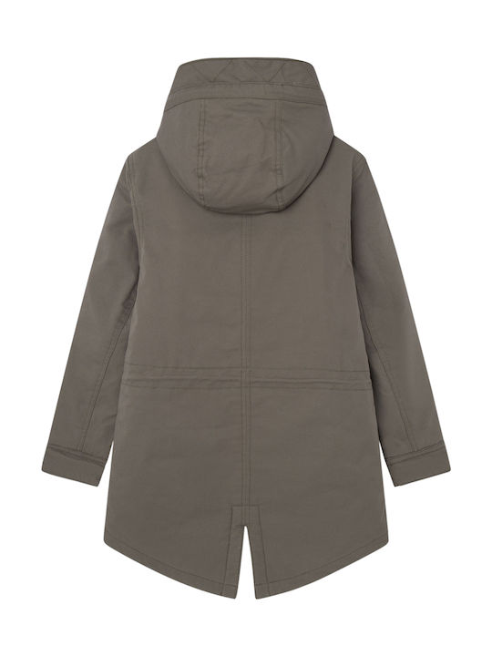Ogie Kinder Parka mit Kapuze Blattgrün
