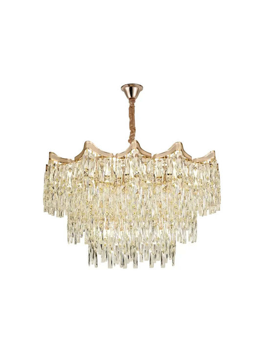 Alista Home Kronleuchter Ø78cm mit Kristallen Gold Alista Home Kronleuchter Ø78cm mit Kristallen Gold