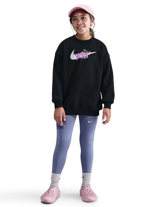 Fleece Παιδικό Φούτερ Μαύρο Sportswear Club