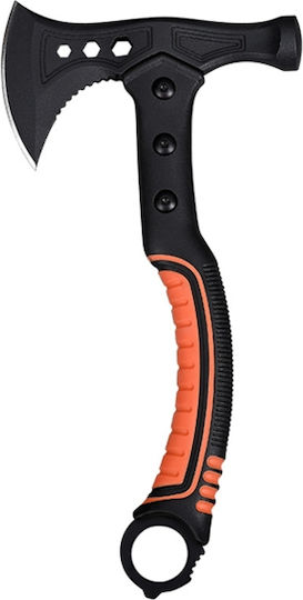Topor Multifuncțional de Camping Ciocan Cuțit de Aruncat Oțel Inoxidabil Mâner din Cauciuc 33,5 Cm