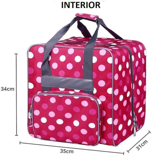 Transporttasche Für Overlock-Maschinen 34x35x31cm Babysnap Mehrfarbig Rot