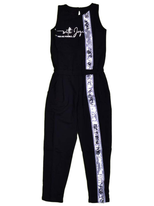 Kinder Overall Stoff Schwarz