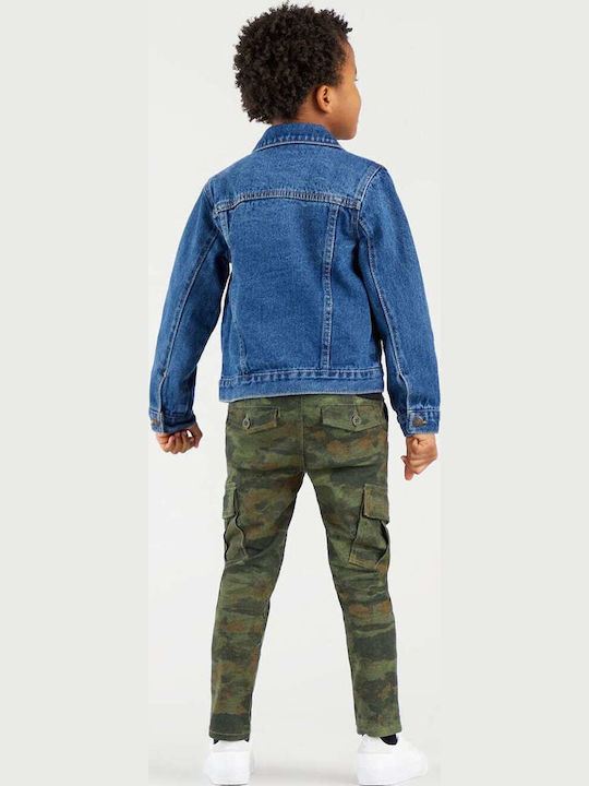 Pantaloni Cargo din Material Textil pentru Copii Kaki