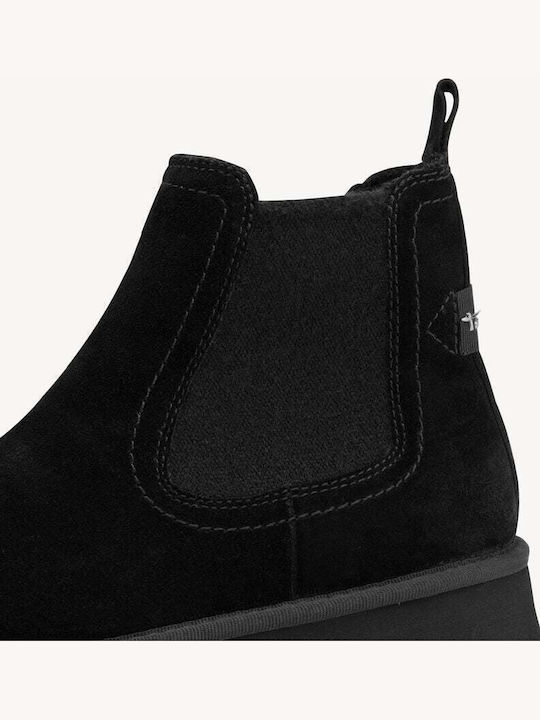 Leder Stiefeletten Damen Schwarz