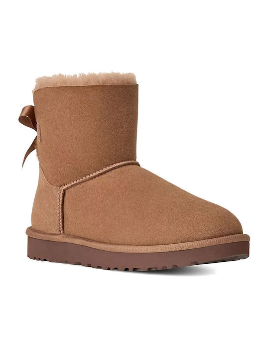 Bailey Bow Mini II Women's Ankle Boots with Fur Rocky Oak