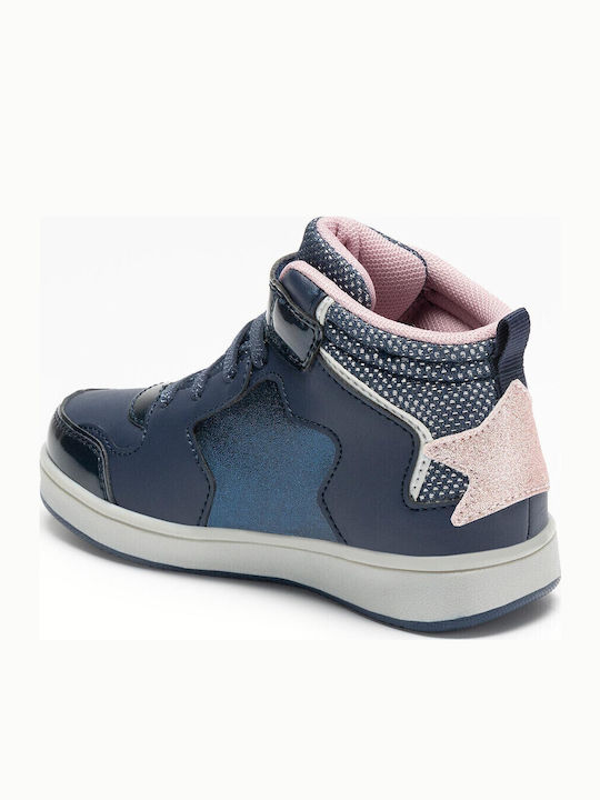Kids Sneakers High with Scratch Blue
