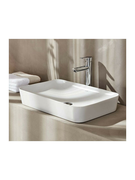 Creavit Ultra Aufgesetztes Waschbecken Porzellan 80x40x11cm Weiß