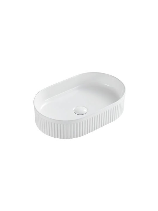 Karag Countertop Sink Porcelain 50x32x12.2cm White