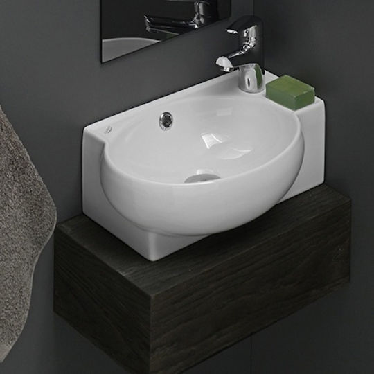Cerastyle Mini Wall Mounted Wall-mounted / Countertop Sink Porcelain 45x28x15cm White