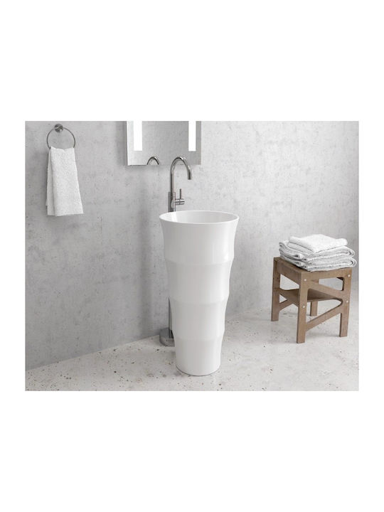 Karag Louvre Standwaschbecken Porzellan 42x42x83cm Weiß