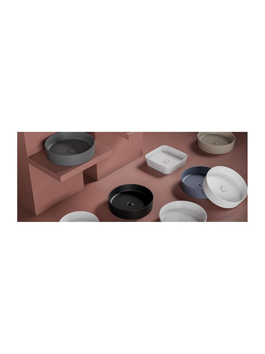 Tema Vessel Bathroom Sink Porcelain 40x40x11.2cm White