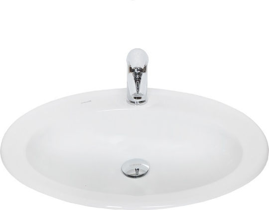 Creavit Dream Ένθετος Νιπτήρας Πορσελάνης 52x45x19.7cm Λευκός