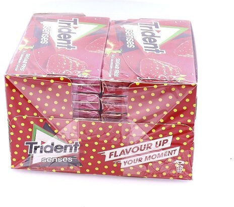 Trident Senses Chewing Gum With Strawberry Flavour 12pcs 27gr