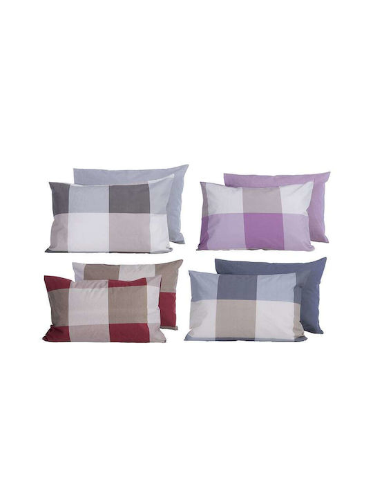 Nef-Nef Homeware Bamb.casual Check Калъфка за Възглавница с корица за плик Bordo 52x72см.