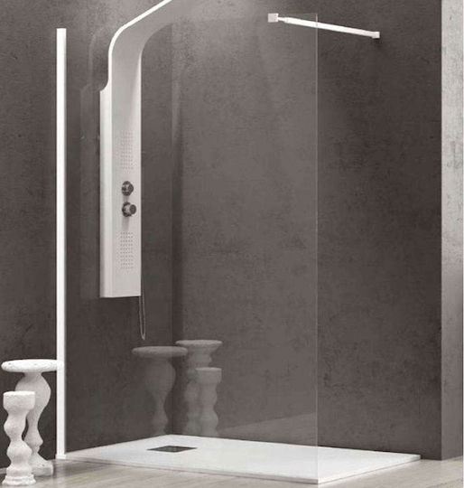Karag Walkin 1 Fixed Side for Shower 50x200cm Clear Glass White