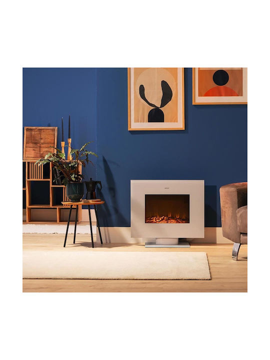 Cecotec Readywarm 2700 Design Flames Επιδαπέδιο Ηλεκτρικό Τζάκι 2000W 66x59.5cm Λευκό