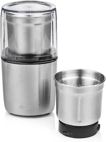 Princess Elektrischer Kaffeemühle 200W mit einer Kapazität von 70gr Braun