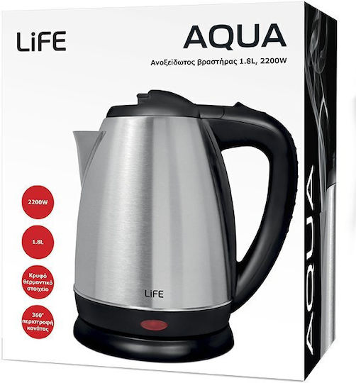 Life WK-001 Електрическа Кана 1.8л 2200W Сребриста