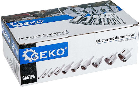 Geko Σετ Ποτηροτρύπανα Υγρής/Ξηρής Κοπής με Διάμετρο από 6mm έως 68mm για Πλακάκι