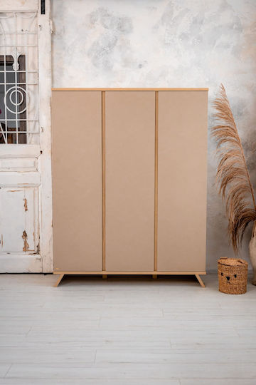 Тройна врата Нтoулάпа Кафяв 136.2x50x175.7см