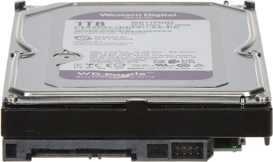 Western Digital Purple 1TB HDD Σκληρός Δίσκος 3.5" SATA III 5400rpm με 64MB Cache για Καταγραφικό WD11PURZ
