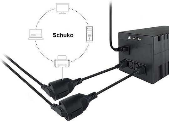 Equip IEC C14 - Schuko Kabel 0.25m Schwarz (112106)