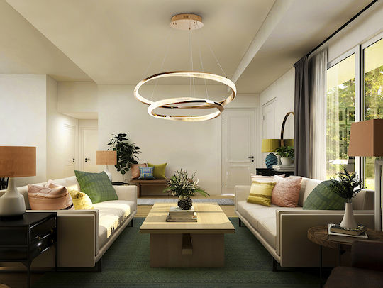 Orbitas Adjustable Pendant Light Gold LED
