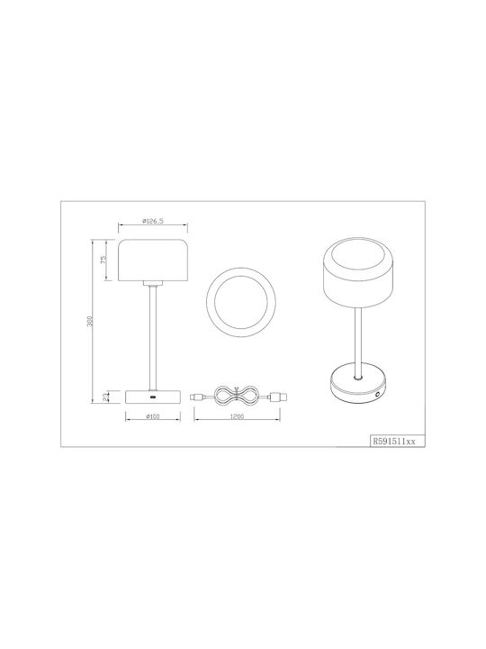 Trio Lighting Metal Lampă de masă LED cu Abajur Auriu și Bază