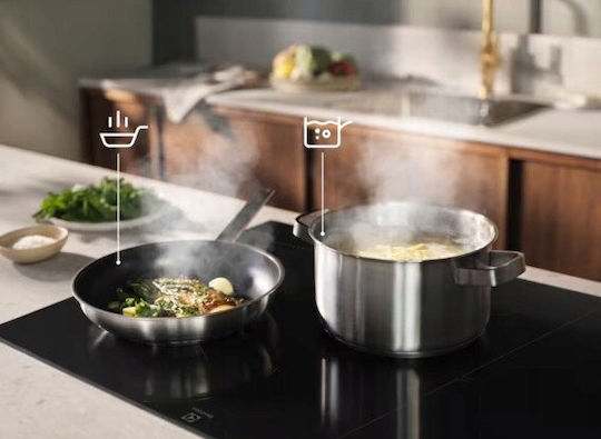 Electrolux Επαγωγική Εστία Αυτόνομη με Απορροφητήρα & Λειτουργία Κλειδώματος 77x51εκ.
