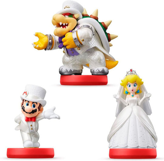 Nintendo Amiibo Super Mario Mario Peach Bowser Wedding Outfit Pack Character Figure for 3DS Switch Wii U