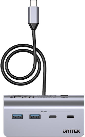 Unitek Hub 4 Θυρών USB 3.2 με σύνδεση USB-A Γκρι