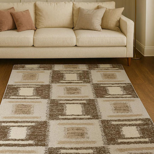 Beauty Home Rechteckiger Beigen Teppich 133x190cm