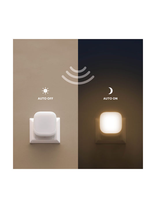 Zazu Fun Socket Light Automatic Night Light Plug Sensor White