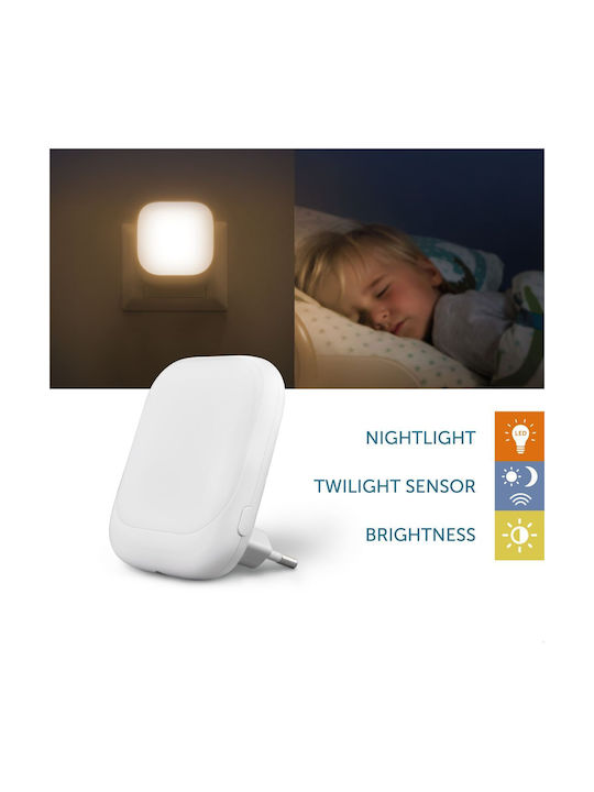 Zazu Fun Socket Light Automatic Night Light Plug Sensor White