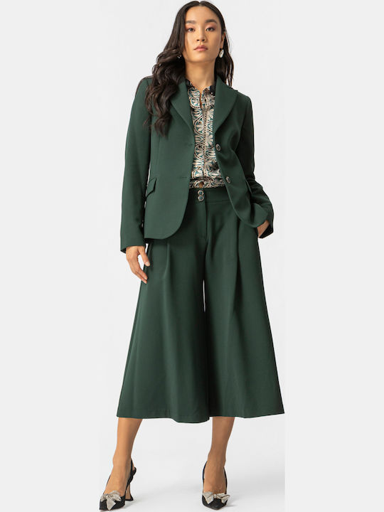 Damen Stoff Hose Green