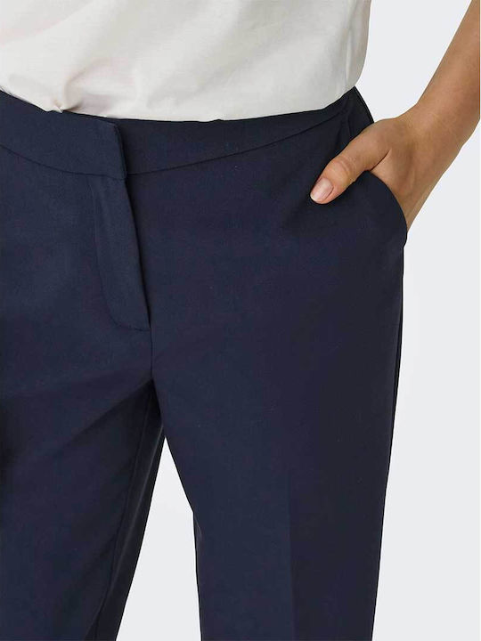 Dama Tesatura Pantaloni cu Croială Dreaptă Blue