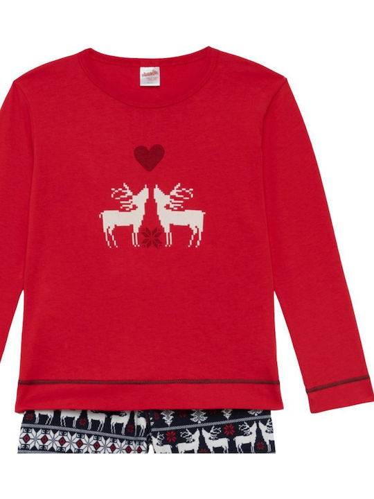 Minerva Детска Зимна Червена Пижама Deers