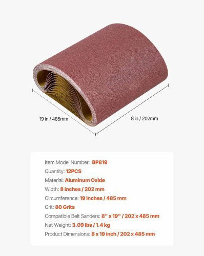Vevor Tαινία Λείανσης 202x485mm Σετ 12τμχ