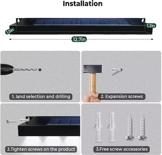 Wall Mounted Solar Light 2W IP54 32.3cmx3.8cmx3cmcm