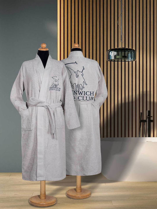 Greenwich Polo Club Essential 3213 Halat de baie cu Guler Gri deschis 420gr/m²