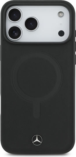 Mercedes-Benz Smooth Umschlag Rückseite Leder Schwarz (iPhone 17 Pro Max)