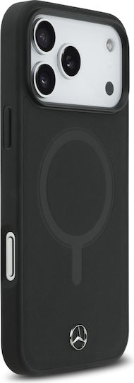 Mercedes-Benz Smooth Umschlag Rückseite Leder Schwarz (iPhone 17 Pro Max)