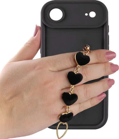 Volte-tel Case iPhone 17 Air 6.9" Silicone TPU Strap Full Camera Protection Black Black Hearts
