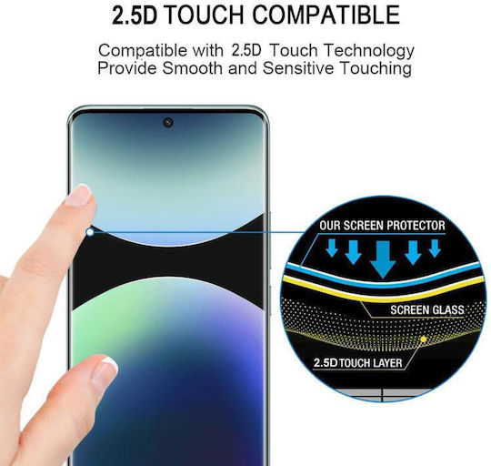 Xiaomi Redmi Note 14 Pro+ 5G Full Glue 9H HD 3D Curved Edge Tempered Glass Film Black