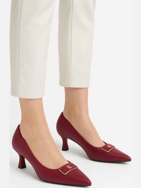 Pointed Toe Burgundy Medium Heels