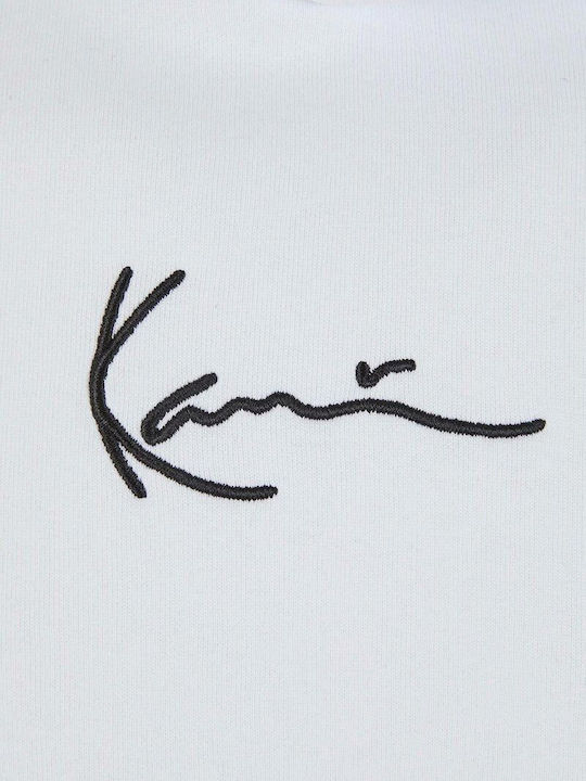 Signature Φούτερ με Κουκούλα White