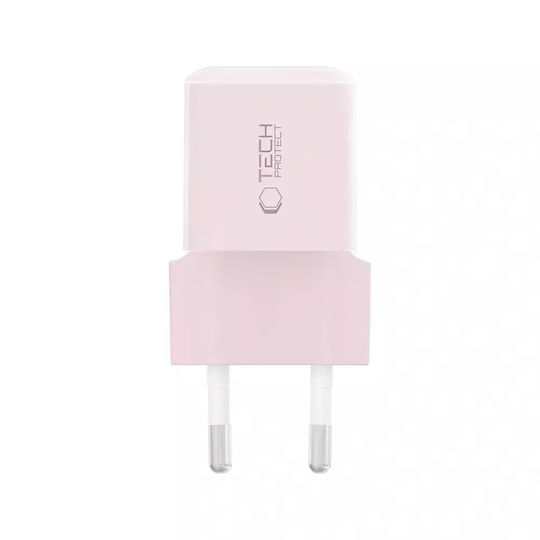 Tech-Protect Зарядно без кабел с USB-C порт 25W Power Delivery Розов (NCM25)