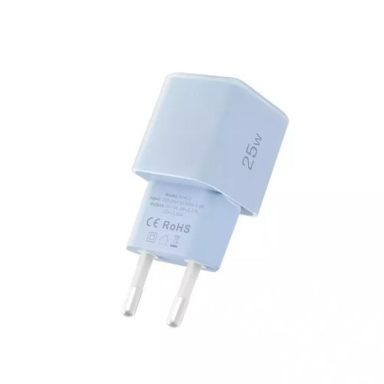 Tech-Protect Ladegerät ohne Kabel mit USB-C Anschluss 25W Stromlieferung Blau (NCM25)