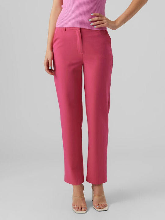 Γυναικείο Chino Παντελόνι σε Ίσια Γραμμή Pink Yarrow